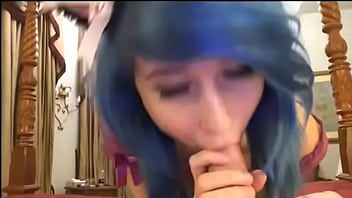 Preview 2 of Christina Luchi - Blue hair blowjob