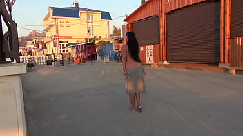 Preview 1 of Aunty Sex Bobs - Public nudity on seafront