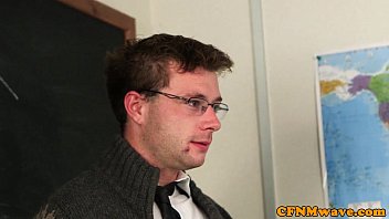 Preview 2 of Creampie Orvy - Cfnm babe Victoria Summers jerks teacher