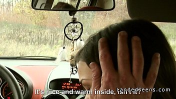 Preview 2 of Small Shaved - Cute stranded teen gangbanged in the car