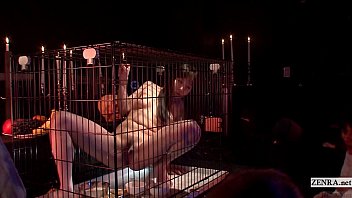 Preview 4 of Latvian Red Hair - Subtitled HD CMNF Japanese woman in cage witchcraft