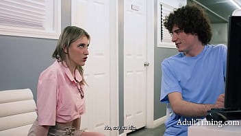 Preview 2 of M9m Sex With Her Son - Cute and Sweet Co-Workers Late Night Shenanigans | AdultTiming