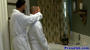 Preview 1 of Animal Hot With Aunty - Gay tattooed mature hunks bathtime fun