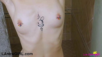 Preview 2 of Big Antty Sex - Cute blonde girl took a hot shower