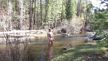 Preview 4 of New Beautiful Faking Hot Xxx - Skinny dipping in the river.