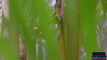 Preview 2 of Uncensored Full Blue Film - Hot Filipina MILF Jada Kai shows off her big ass for Playboy