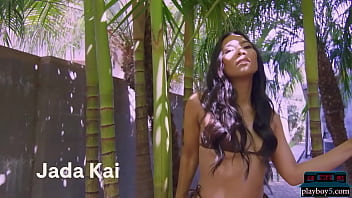 Preview 1 of Uncensored Full Blue Film - Hot Filipina MILF Jada Kai shows off her big ass for Playboy