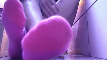 Preview 3 of Fap18 - RELAXING TIME MASSAGING MY FEET WITH PINK SOCKS