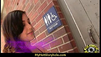Preview 1 of Gherl And Sex - Ebony Hottie Milking Cocks in the Gloryhole 15