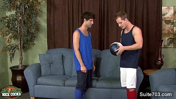 Preview 1 of Addison Rose At In The Crack - Hot jocks slurping their big dicks with lust