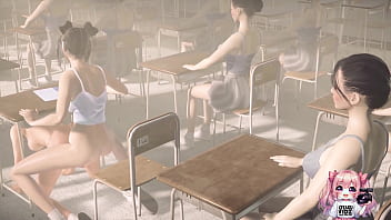 Preview 2 of Japanesse Stepmom And Son - Anime Horny classmates fucking in public classroom