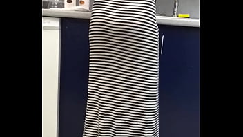 Preview 4 of Chinese Girls Masterbating - long dress back side of this girl at work