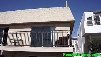 Preview 2 of Chanel Pushes - Rooftop sex filmed by drone