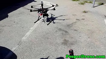 Preview 1 of Chanel Pushes - Rooftop sex filmed by drone