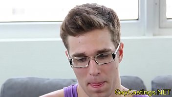 Preview 2 of Sister Want Anal - Gaycastings nerdy hunk gets facialized