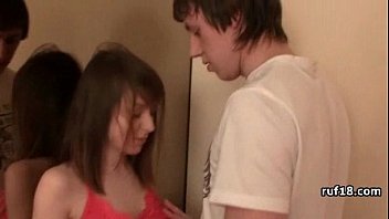 Preview 2 of Squirt Lesbians Elevator - Amateur Teen Gets Nailed Hard