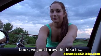 Preview 1 of Hooters Hookup Socks - Real stranded euroteen fucked by driver