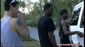 Preview 3 of Cuckold Gangbang Sister - Blacks On Boys - Gay blacks fuck hard white sexy twink 19