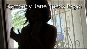 Preview 1 of Sexy Tounge Kiss - Kymberly Jane wetting her skintight jeans &amp_ spandex