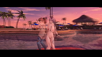 Preview 2 of Bread Father - DOAXVV Butt Battle - Elise and Kasumi went the extra mile to please &amp_ entertain the audience