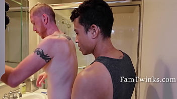 Preview 1 of Bugil Di Taman - Step Dad Teaches Me How To Shave - FamTwinks