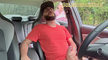 Preview 3 of Modal Bogel Sexy Hot - I&#039_m making a personalized video and a girl catches me masturbating in the car... She decides to help me and sucks me off!