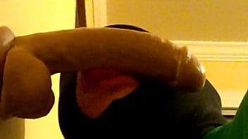 Preview 3 of Tube Norway Small - gay guy in hood deepthroating a dildo