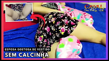 Preview 4 of Dad Sleeping Son Mom Romance - Esposa Gostosa de vestido sem calcinha - Casal Sapeka CE
