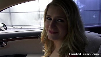 Preview 2 of Hey Big Tits - Teen giving blowjob on huge dick in the car in public