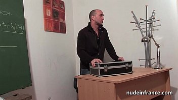 Preview 1 of Eva Nutty - Sexy french arab student ass fucked in threeway by her classmates