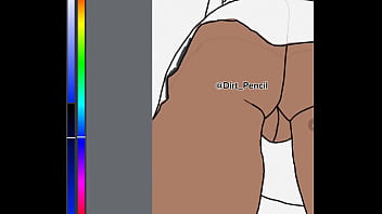 Preview 2 of Bf 34 Xxx Mom - Digital Drawing of a girl in school uniform upskirt. Pussy from the back.