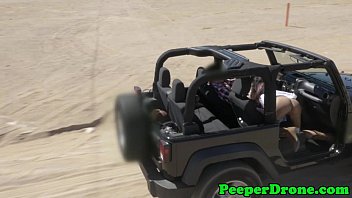 Preview 2 of Girl Rapes Little Boys - Drone peeps on sex in jeep
