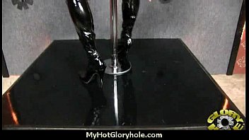 Preview 1 of Free Porn Hot Sex Majin Boo Tee - Ebony teen cleaning all the cocks at gloryhole 7