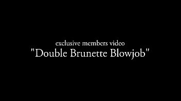 Preview 1 of Japani Xxx Hd Dawnlod - Double Brunette Blowjob with Charlee Chase