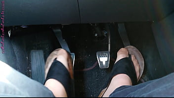 Preview 3 of Indian Nxnxxx - Nylon feet and toe separators in the car