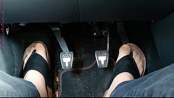 Preview 4 of Indian Nxnxxx - Nylon feet and toe separators in the car