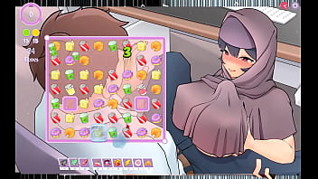 Preview 2 of Katil Henjut - Tsundere Milfin [ HENTAI Game PornPlay ] Ep.5 my muslim boss is giving me a titjob under the desk
