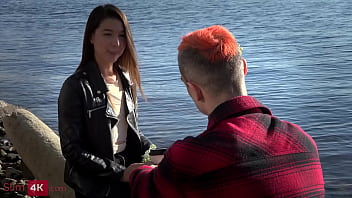 Preview 1 of Chubby Teen Facial - Jolie Butt - Macho lures slim beauty into affair