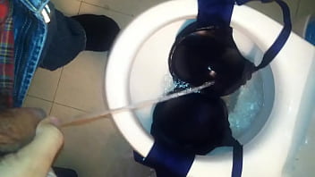 Preview 3 of Kh Karina Hart - step sister blue bra getting piss on