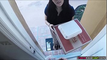 Preview 1 of Cowboy Men - Kimber Woods delivers pizza and bangs customer for more tips