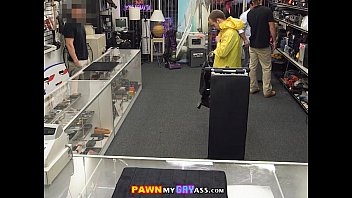 Preview 1 of 3524 College Mates Having Sex - Former fitness trainer gets a workout in the pawn shop
