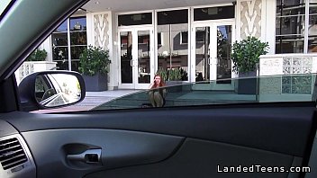 Preview 2 of Kanden Cros - Redhead teen hitchhiker bangs stranger outdoor