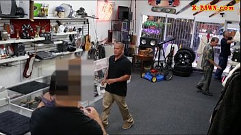 Preview 1 of Gay Anal Goth - Cuban chick sells her TV sells her pussy at the pawnshop