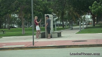 Preview 1 of Masa Tidor Jepun - Busty blonde teen banging in the car in public