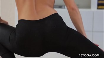 Preview 1 of Cumsot Vagina - Yoga Teen Gets Anal On Chair After Workout