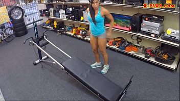 Preview 2 of Foosball Play - Muscular babe twat fucked by pervert guy in the store