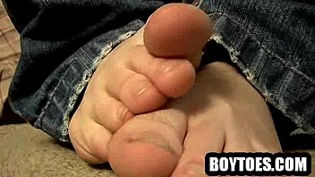 Preview 1 of Julian Rios Fuck Alexis Malone - Amateur stud showing off his feet while masturbating