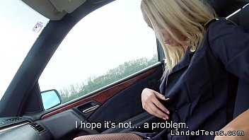 Preview 2 of Bollywood Actress Hot Xxx - Blonde stewardess with nice legs gives blowjob in car