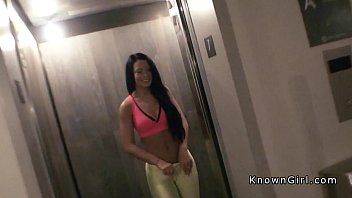 Preview 1 of X B D Fat Bhabi - Slim brunette teen banged pov in hotel room