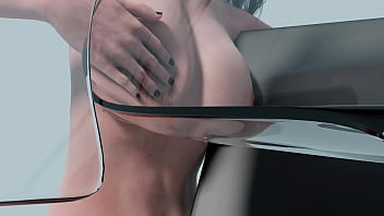 Preview 2 of Xxx Vaibo - Young Lady with big tits getting her big tits squeezed for mammography (animation,  Medio-Lateral Oblique Projection side view)